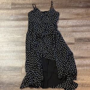 Express Black Polka Dot High-Low Dress